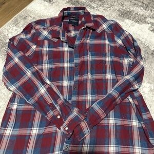 American Eagle Outfitters Red and Blue Plaid Shirt